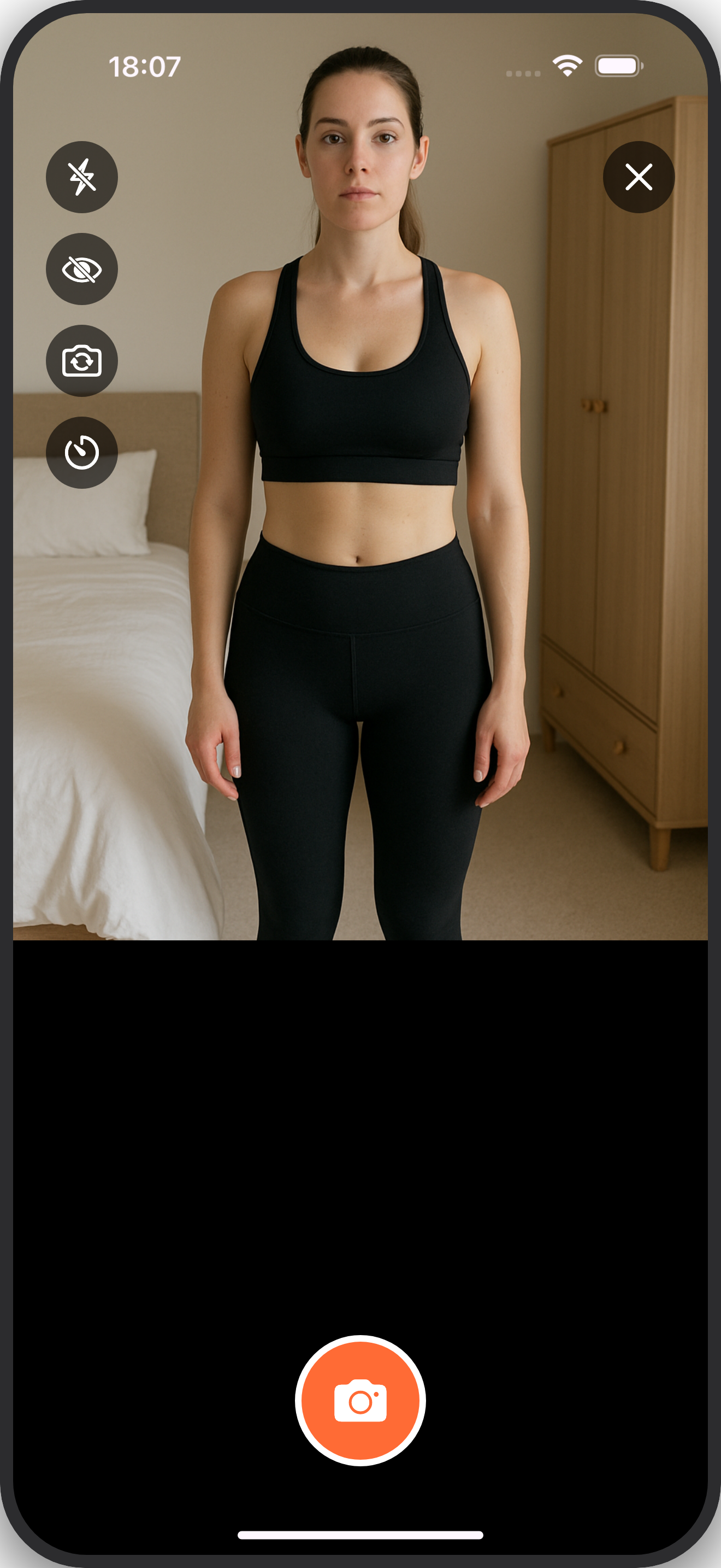 Overlay camera mode for consistent progress photos